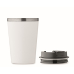 Copo de parede dupla com revestimento de cerâmica no interior 350 ml cor branco sexta vista