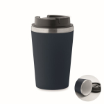 Copo de parede dupla com revestimento de cerâmica no interior 350 ml cor azul-marinho