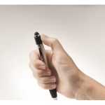 Caneta com parte superior de função anti-stress, tinta azul cor preto vista fotografia quarta vista