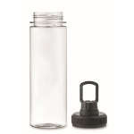 Garrafa transparente de rPET com tampa e pega de transporte 750 ml cor preto quinta vista