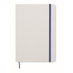 Caderno de linhas branco com fita elástica e marca-página colorido A5 cor azul