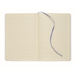 Caderno de linhas branco com fita elástica e marca-página colorido A5 cor azul segunda vista