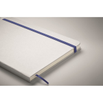 Caderno de linhas branco com fita elástica e marca-página colorido A5 cor azul vista fotografia segunda vista