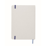 Caderno de linhas branco com fita elástica e marca-página colorido A5 cor azul quinta vista