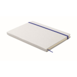 Caderno de linhas branco com fita elástica e marca-página colorido A5 cor azul sexta vista