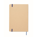 Caderno de cartão com fita elástica e marca-página colorido A5 cor azul quinta vista