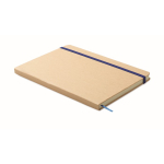 Caderno de cartão com fita elástica e marca-página colorido A5 cor azul sexta vista