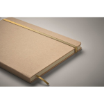 Caderno de cartão com fita elástica e marca-página colorido A5 cor dourado vista fotografia segunda vista