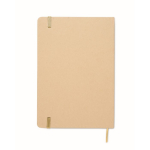 Caderno de cartão com fita elástica e marca-página colorido A5 cor dourado quinta vista
