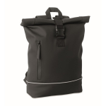Mochila de fecho roll-top com faixa refletora e impermeável 15'' cor preto