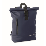 Mochila de fecho roll-top com faixa refletora e impermeável 15'' cor azul
