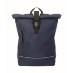 Mochila de fecho roll-top com faixa refletora e impermeável 15'' cor azul sexta vista