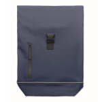 Mochila de fecho roll-top com faixa refletora e impermeável 15'' cor azul oitava vista