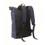 Mochila de fecho roll-top com faixa refletora e impermeável 15'' cor azul décima vista