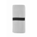 Toalha desportiva de microfibra com correia para fecho 200 g/m2 cor cinzento