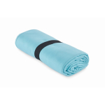 Toalha desportiva de microfibra com correia para fecho 200 g/m2 cor turquesa terceira vista