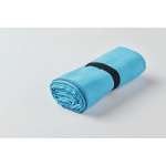 Toalha desportiva de microfibra com correia para fecho 200 g/m2 cor turquesa vista fotografia quarta vista