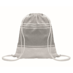 Conjunto de mochila de cordão com páreo listrado a condizer 180 g/m2 cor cinzento