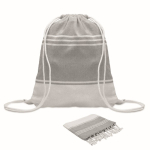 Conjunto de mochila de cordão com páreo listrado a condizer 180 g/m2 cor cinzento sétima vista