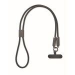 Lanyard para pendurar o telemóvel com cabo de carga incluído 60 W cor preto