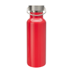 Garrafa de aço inoxidável reciclado ideal para água 500 ml cor vermelho segunda vista frontal