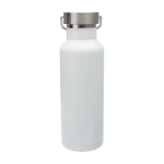 Garrafa de aço inoxidável reciclado ideal para água 500 ml cor branco segunda vista traseira