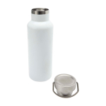 Garrafa de aço inoxidável reciclado ideal para água 500 ml cor branco segunda vista