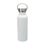 Garrafa de aço inoxidável reciclado ideal para água 500 ml cor branco terceira vista frontal