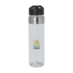Garrafa de água feita de tritan com bocal rebatível 650 ml cor transparente vista impressão tampografia