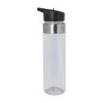Garrafa de água feita de tritan com bocal rebatível 650 ml cor transparente vista lateral