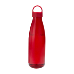 Garrafa de água de plástico reciclado com pega de transporte 800 ml cor vermelho segunda vista frontal