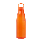Garrafa de água de plástico reciclado com pega de transporte 800 ml cor cor-de-laranja segunda vista frontal