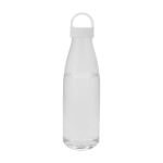 Garrafa de água de plástico reciclado com pega de transporte 800 ml cor transparente segunda vista frontal