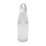 Garrafa de água de plástico reciclado com pega de transporte 800 ml cor transparente