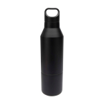 Garrafa térmica, aço inoxidável reciclado com copo amovível 600 ml cor preto segunda vista frontal