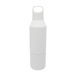 Garrafa térmica, aço inoxidável reciclado com copo amovível 600 ml cor branco segunda vista frontal