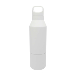 Garrafa térmica, aço inoxidável reciclado com copo amovível 600 ml cor branco segunda vista traseira