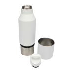 Garrafa térmica, aço inoxidável reciclado com copo amovível 600 ml cor branco terceira vista