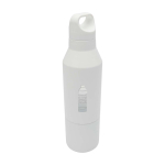 Garrafa térmica, aço inoxidável reciclado com copo amovível 600 ml cor branco vista impressa logo 2