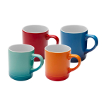 Caneca de cerâmica com efeito dégradé colorido de 330 ml cor turquesa segunda vista várias cores