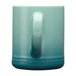 Caneca de cerâmica com efeito dégradé colorido de 330 ml cor turquesa segunda vista com lateral