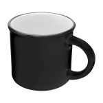 Caneca de cerâmica vintage com exterior preto 240 ml cor preto segunda vista frontal
