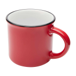 Caneca de cerâmica vintage com exterior preto 240 ml cor vermelho segunda vista frontal