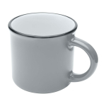 Caneca de cerâmica vintage com exterior preto 240 ml cor cinzento segunda vista frontal