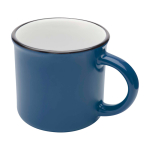 Caneca de cerâmica vintage com exterior preto 240 ml cor azul-marinho segunda vista frontal