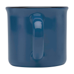 Caneca de cerâmica vintage com exterior preto 240 ml cor azul-marinho segunda vista traseira