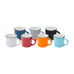 Caneca de cerâmica vintage com exterior preto 240 ml cor azul-marinho segunda vista várias cores