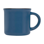Caneca de cerâmica vintage com exterior preto 240 ml cor azul-marinho vista lateral