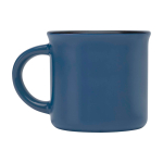 Caneca de cerâmica vintage com exterior preto 240 ml cor azul-marinho segunda vista com lateral