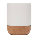 Caneca de cerâmica para sublimação com base de cortiça 300 ml cor branco